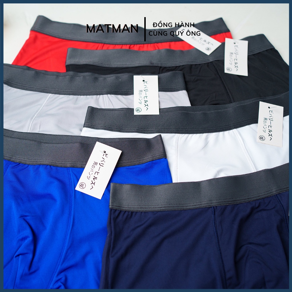 Combo 4 quần lót nam thun lạnh, quần boxer nam co giãn 4 chiều Matman sịp đùi thoáng mát