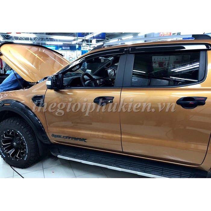 Ốp tay nắm - hõm cửa xe Ford Ranger - nhựa ABS đen(hàng cao cấp)