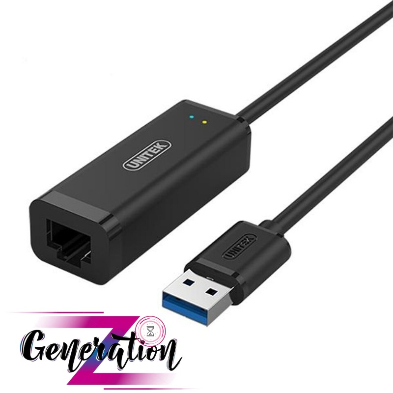 Cáp chuyển USB ra Lan - Cáp chuyển đổi Unitek USB 3.0 sang RJ45 Gigabit Ethernet - 10CM * Y-3470BK - Hàng chính hãng