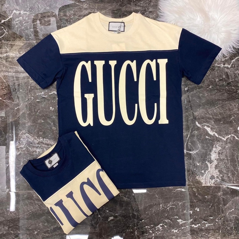 Phông GC chữ nổi pha cổ spf siêu nét - Áo phông nam chữ ngực cao cấp