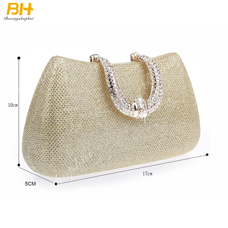 Ví Cầm Tay Đính Kim Sa Lấp Lánh Thời Trang Dành Cho Nữ