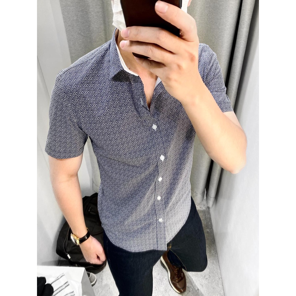 Sơ Mi Cộc Tay Màu Họa Tiết