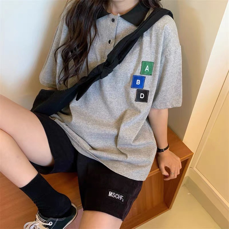 Áo polo phối chữ ABD ulzzang