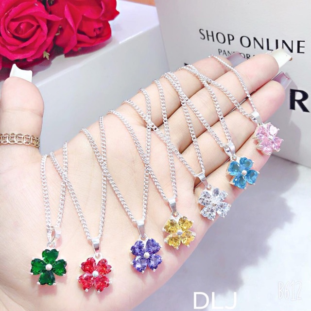 Dây chuyền bạc mặt cỏ 4 lá phong thủy DC0122