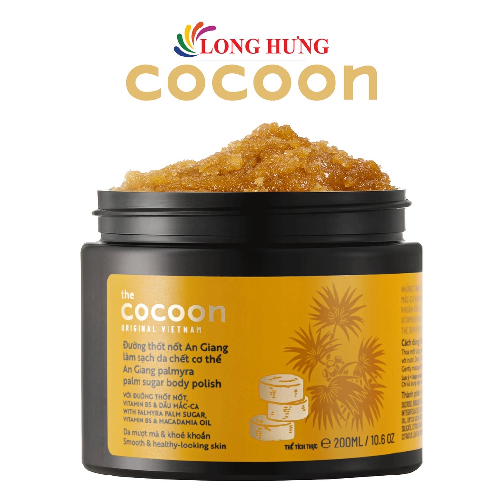 Tẩy tế bào chết cơ thể đường thốt nốt An Giang Cocoon làm sạch cơ thể (200ml)