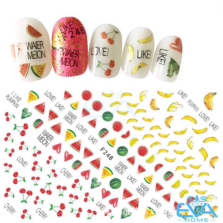 Miếng Dán Móng Tay 3D NAIL Sticker Trang Trí Hình Trái Cây F248