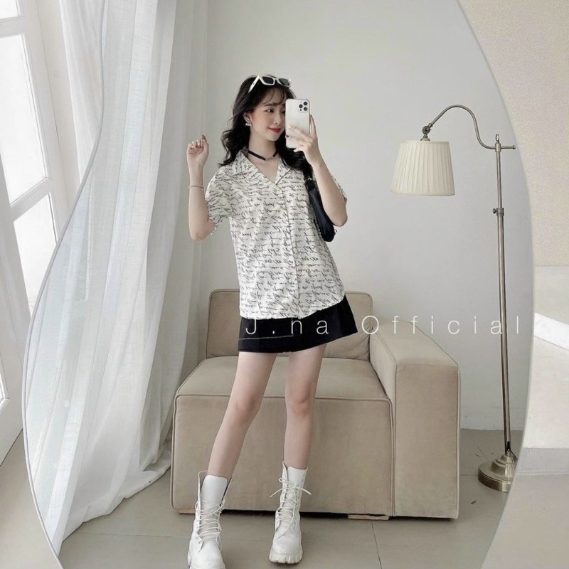 Sét sơ mi chữ quần giả váy bigsize 50-90kg mẫu chụp thật 100%