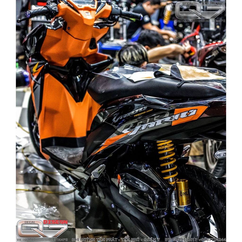 Tem rời vario - cam đen - decalq7