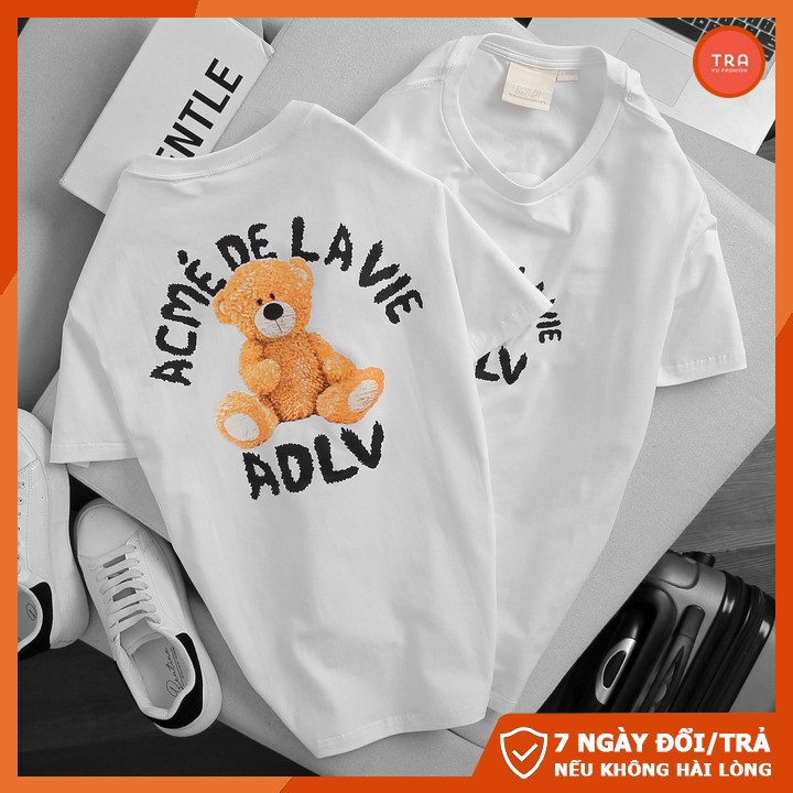 Áo thun nam đẹp, áo phông ngắn tay Trà Vũ cổ tròn, chất mát in 3D Gấu AD.L.V GZ509 | BigBuy360 - bigbuy360.vn