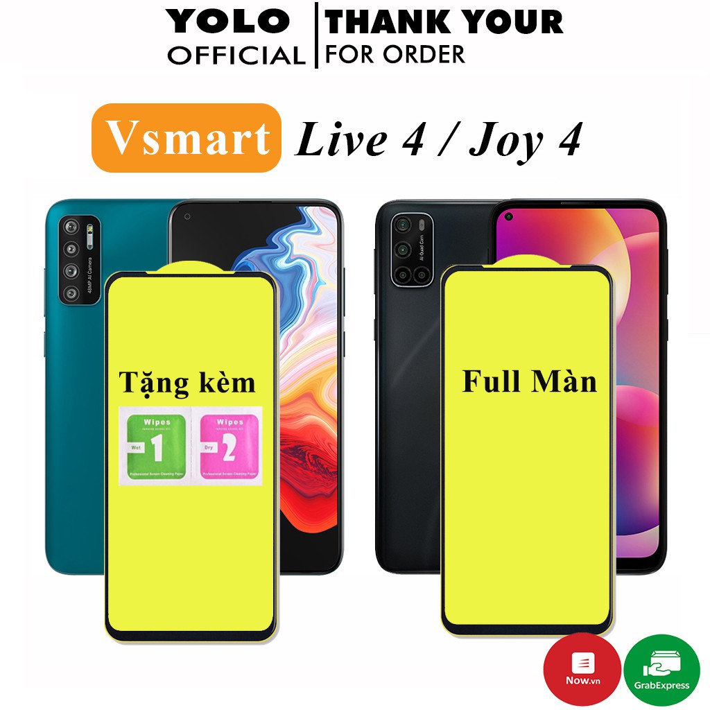 Kính Cường Lực Vsmart Joy 4  Live 4 Trong Suốt Full Màn Cảm Ứng Nhạy Độ bền cao Cảm ứng mượt mà