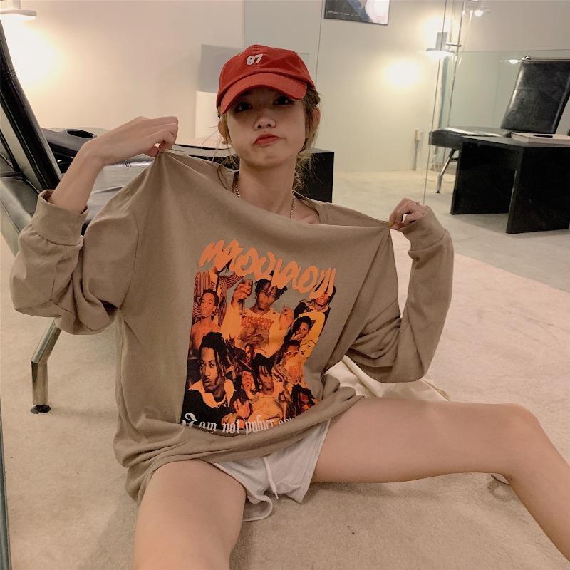 Áo thun COZOK tay dài dáng rộng chống nắng phong cách Hàn Quốc