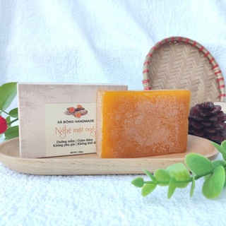 Xà Bông Nghệ Mật Ong - Xà Phòng Thảo Dược Sáng Da, Ngừa Thâm 100% Thiên Nhiên (100gr)