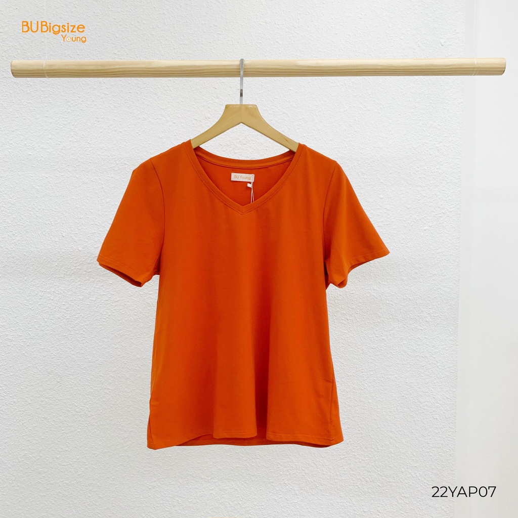 Áo phông trơn cổ tim BIGSIZE (55kg đến 95kg) - 22YAP07 - [BU Bigsize Young]