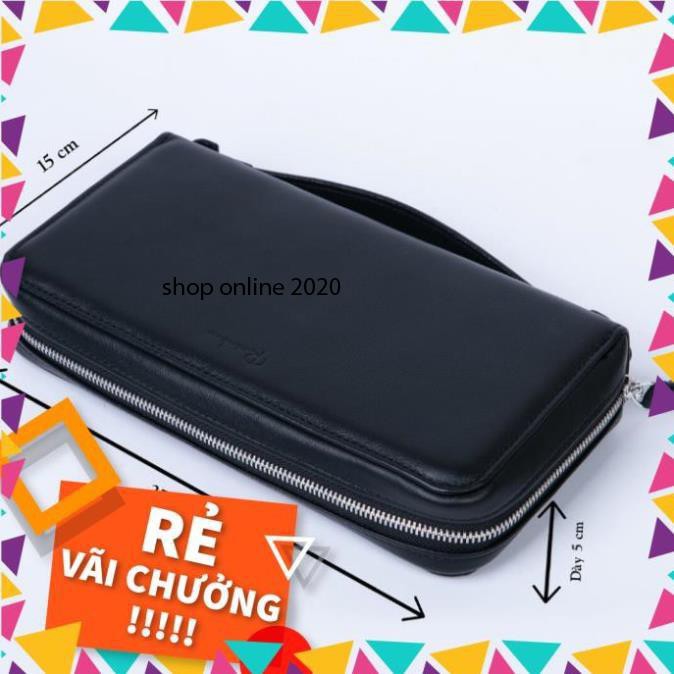 Ví cầm tay nam/Ví da thật đa năng da bò Nappa RBMLC - 001