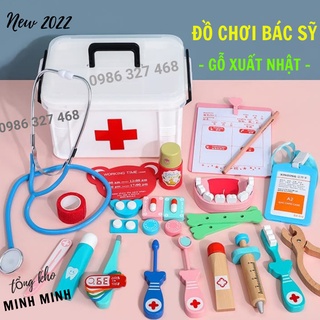 [SỈ]Đồ Chơi Bác Sỹ Bằng Gỗ, Bộ Đồ Chơi Bác Sĩ Xuất Nhật Loại 1- Đồ Nhập Vai- Hướng Nghiệp- Bé tập làm bác sỹ