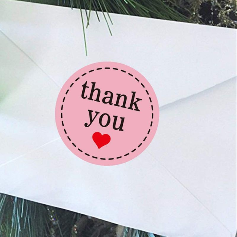 Set 500 nhãn dán hình chữ Thank You trang trí đẹp mắt