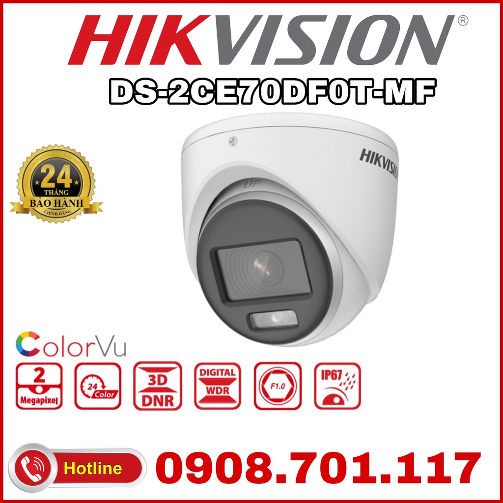 Camera HD-TVI Dome 2.0 Megapixel HIKVISION DS-2CE70DF0T-MF