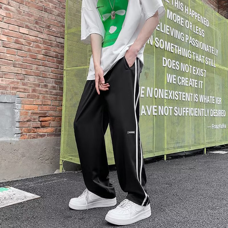 Quần Dài Dáng Rộng Lưng Thun Co Giãn Thoải Mái Phong Cách Hip Hop Đường Phố Nhật Bản Cho Nam Cỡ Lớn M-3XL