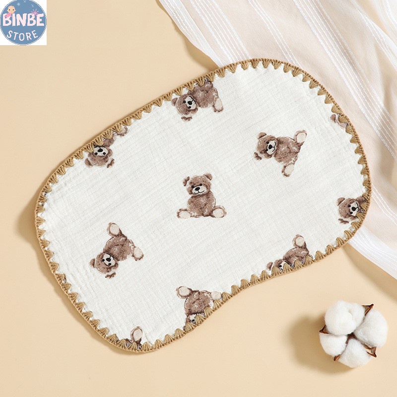 Gối cho bé sơ sinh, gối xô 10 lớp cho bé mềm mại thoáng khí kích thước 45*25cm Binbestore