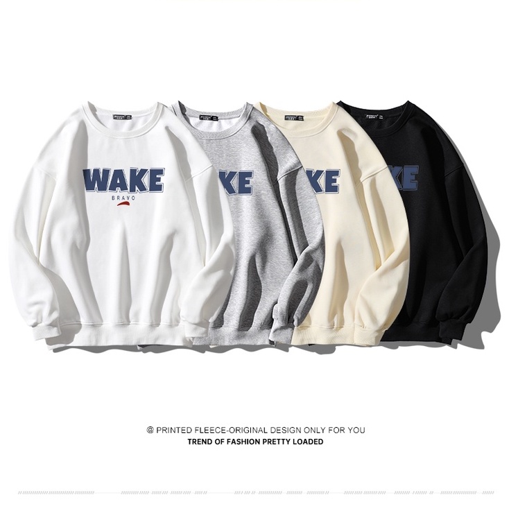 Áo SWEATER Nỉ Cổ Bo Tròn WAKE Phong Cách GAREM - Nỉ Ngoại Siêu Dày Mặc Thoải Mái Du Lịch Thể Thao Mùa Đông Ấm Áp