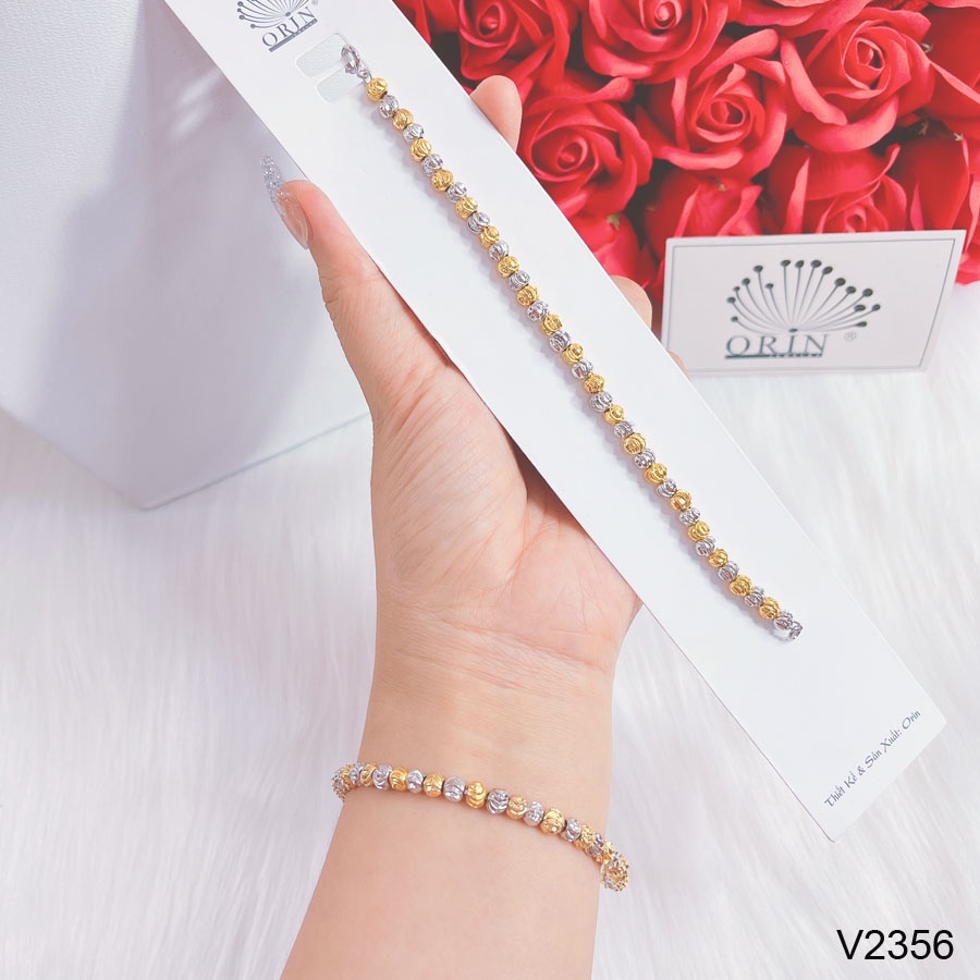Vòng tay nữ, lắc bi 2 màu thiết kế cao cấp Orin V2356