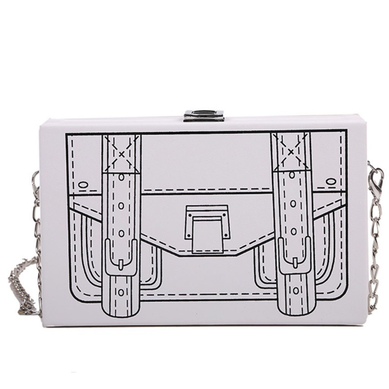 Túi Đeo Chéo Giả Da Hình Chữ Nhật In Hình Anime Phong Cách Harajuku Nhật Bản