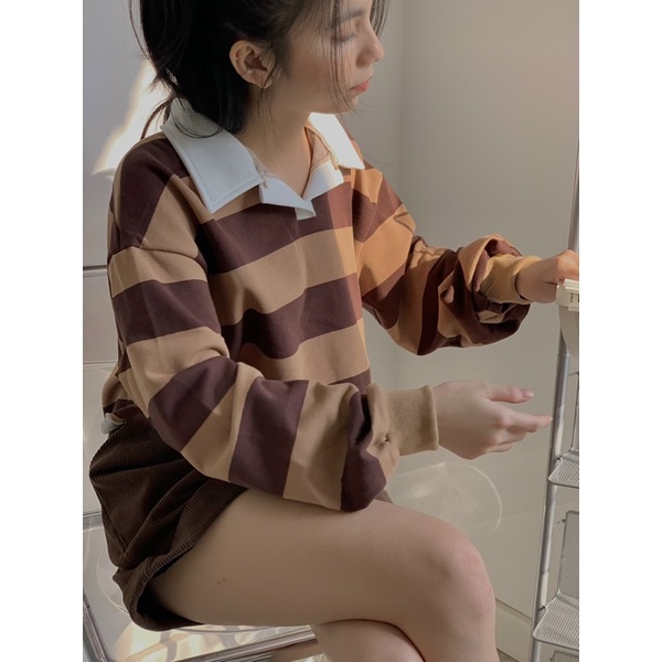 Áo nỉ da cá cổ bẻ AP501 LOLLIE STUDIO