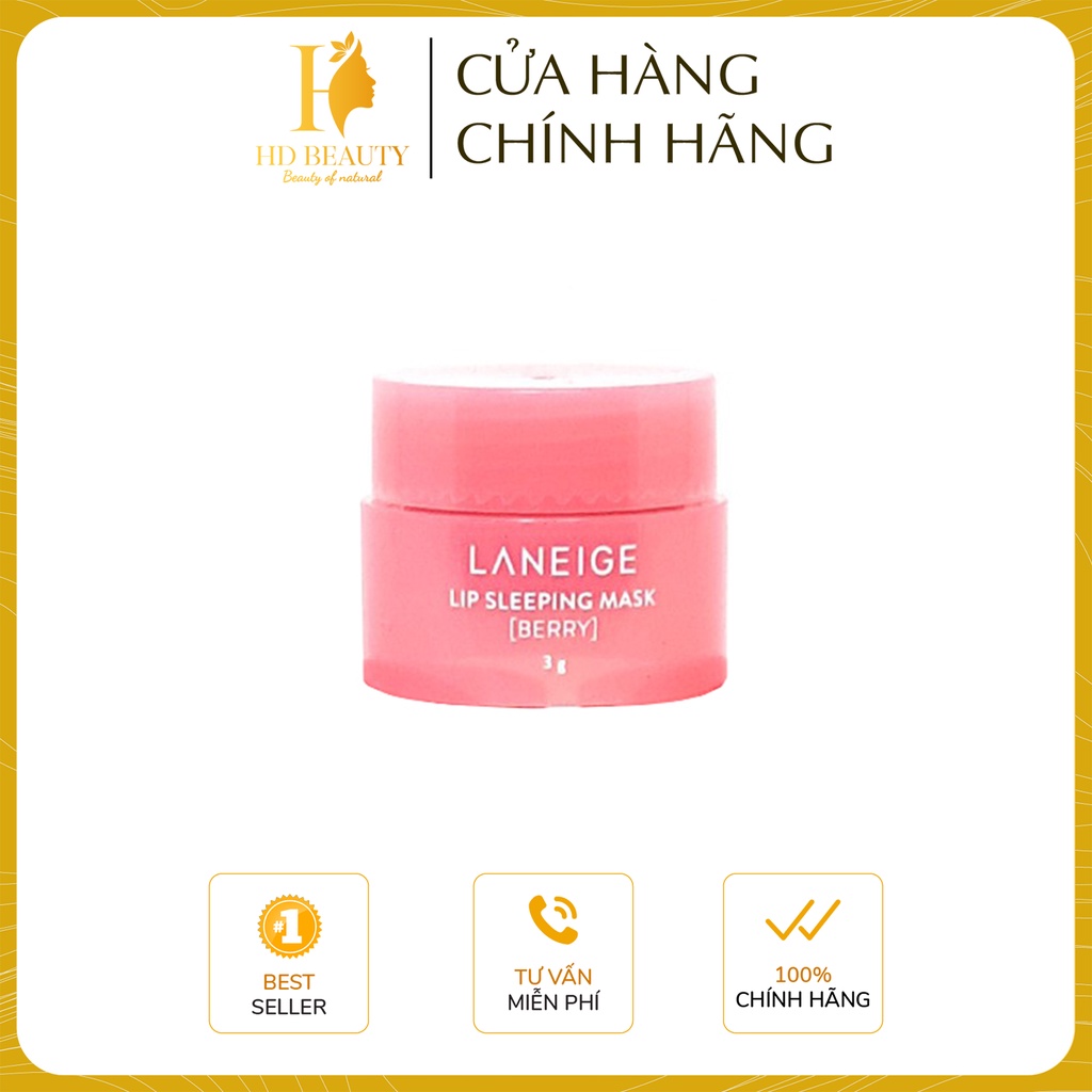 Mặt nạ ngủ môi Laneige Lip Sleeping Mask Berry 3g dưỡng ẩm môi mềm mịn, tươi tắn