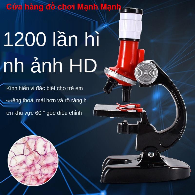 kính hiển vi dành cho trẻ em khoa học phóng đại cao và bộ câu đố sinh vật phổ biến Đồ chơi tập, thí nghiệm, trường