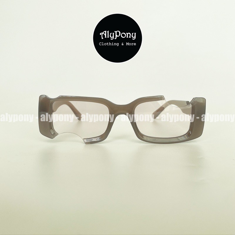 Mắt Kính Thời Trang Nữ Gọng Vuông Đục Lỗ OffWhite Mẫu Mới 2021 AlyPony - KO