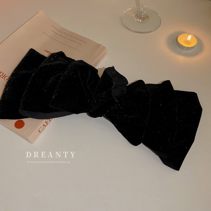 Kẹp Tóc Nơ Bằng Nhung Cao Cấp Phong Cách Vintage Hàn Quốc Mới