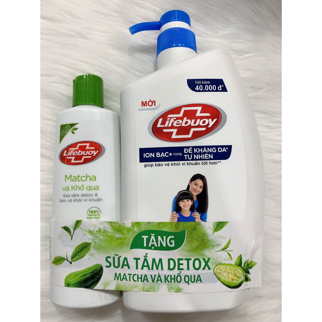 (Xanh đậm) Sữa Tắm Lifebuoy Ion Bạc Chăm Sóc Da chai 850gr