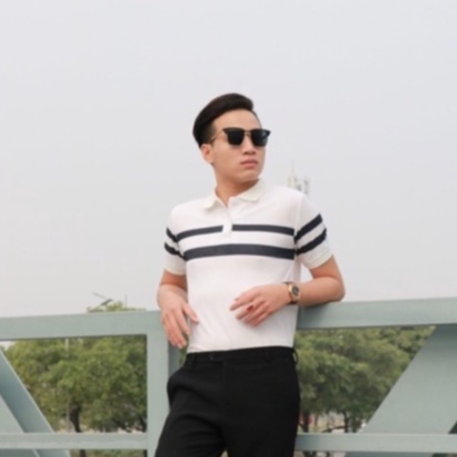 Áo Polo Nam Phối Kẻ Ngang Trước Ngực Chất Cotton Cá Sấu Cao Cấp Thoáng Mát Thấm Hút Mồ Hôi - AC109