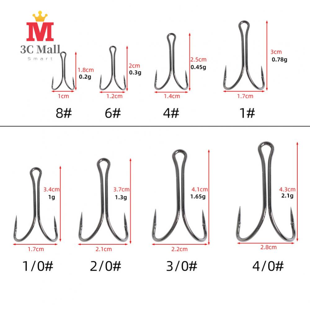 5pcs Saltwater Double Hook Dual High Carbon Steel Black Fishing Hooks 8#-4/0