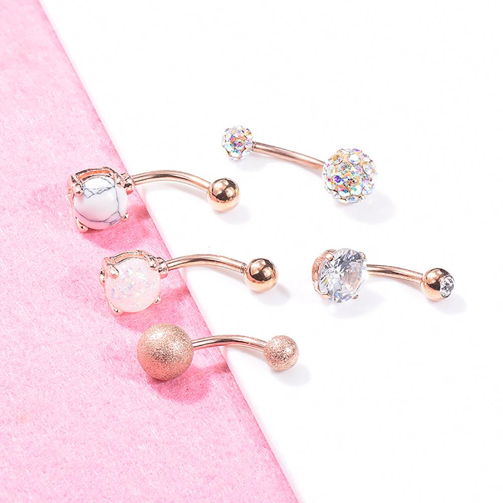 Set 5 Khuyên Rốn Bằng Thép Không Gỉ Thời Trang Cá Tính