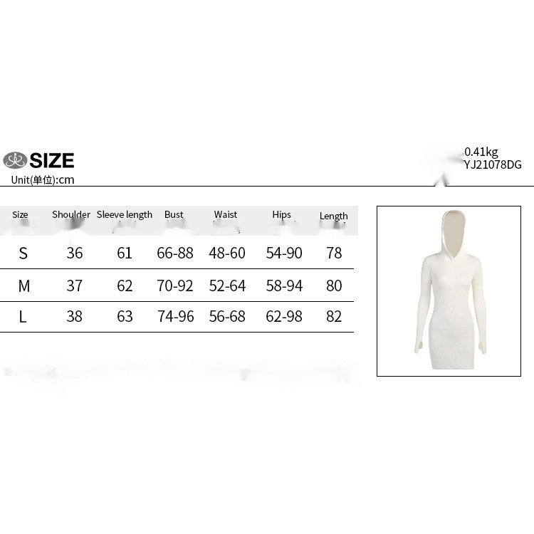 Đầm dệt kim tay dài màu trơn có mũ trùm thời trang mùa thu cho nữ