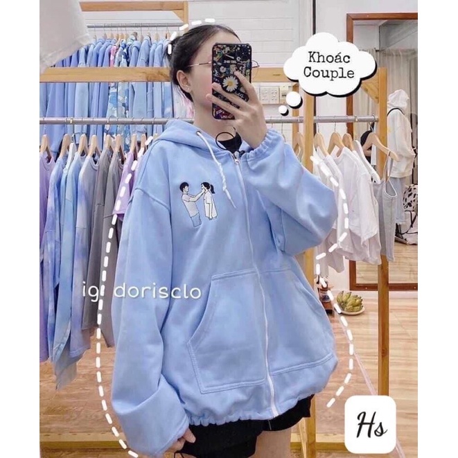 ÁO NỈ KHOÁ COTTON HAI NGƯỜI HSU1