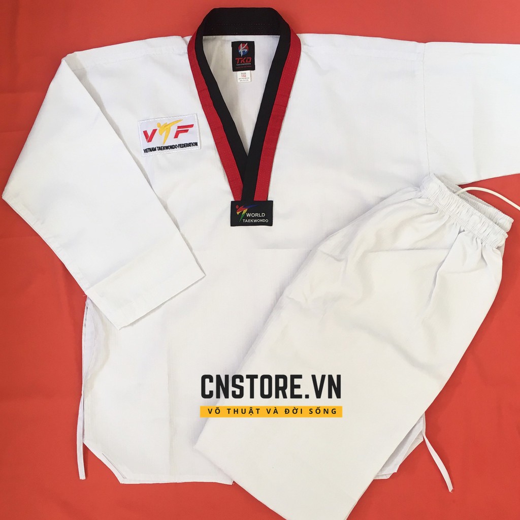 Võ Phục Taekwondo Cổ Đỏ Đen Giá Rẻ