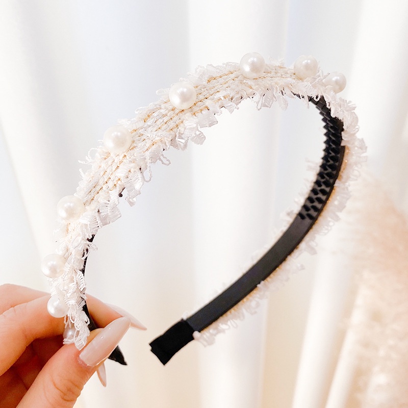 Băng Đô Cài Tóc Đính Ngọc Trai Nhân Tạo Phong Cách Hàn Quốc Thời Trang Cho Nữ