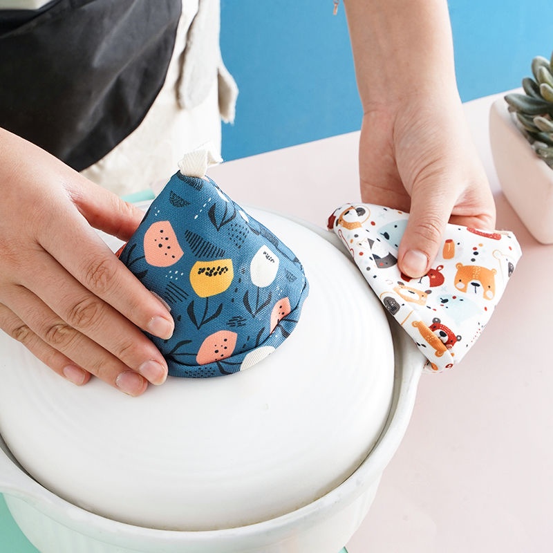 Hàng Mới Về Nắp Nồi Có Tay Cầm Hình Tam Giác Tráng Men Chống Bỏng Phong Cách Nhật Bản Dễ Thương