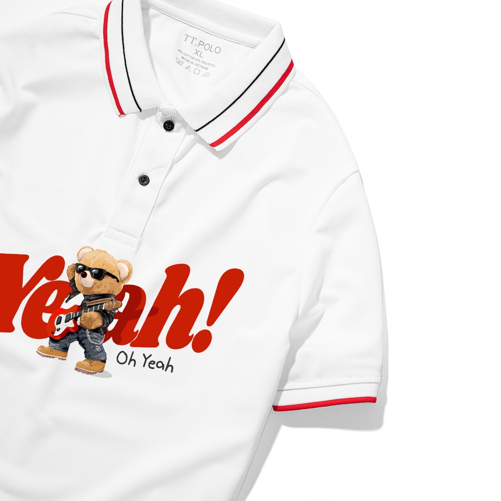 Áo Thun Polo Nam Basic cổ bẻ vải Cá Sấu chuẩn form,hình in sắc nét, Gấu Oh Yeal-SoHa Clothing