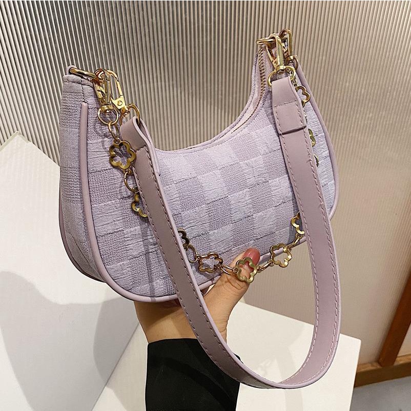 Túi Xách JASMIN NOIR Đeo Chéo Họa Tiết Sọc Caro Thời Trang Cho Nữ