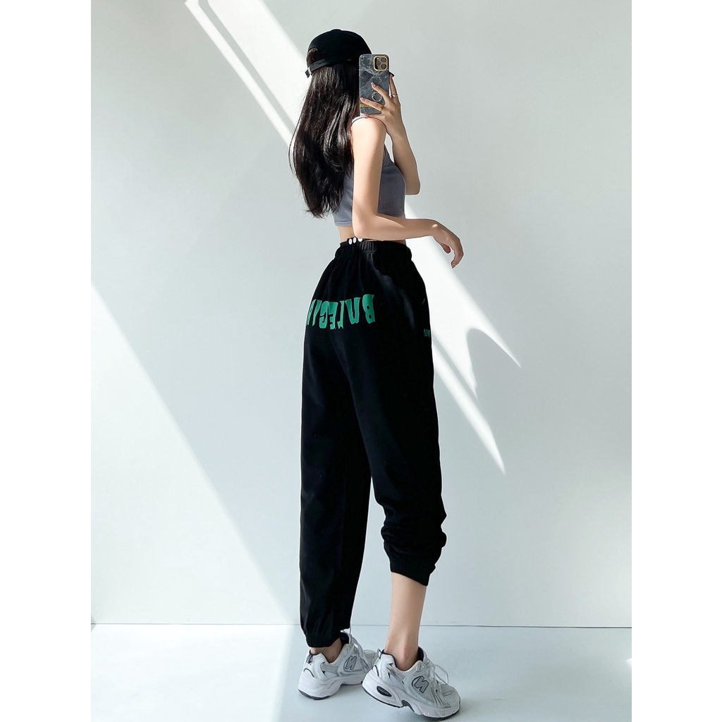 Set Cá Tính JEWIS Bulegirls quần jogger áo sát nách dây eo - J141