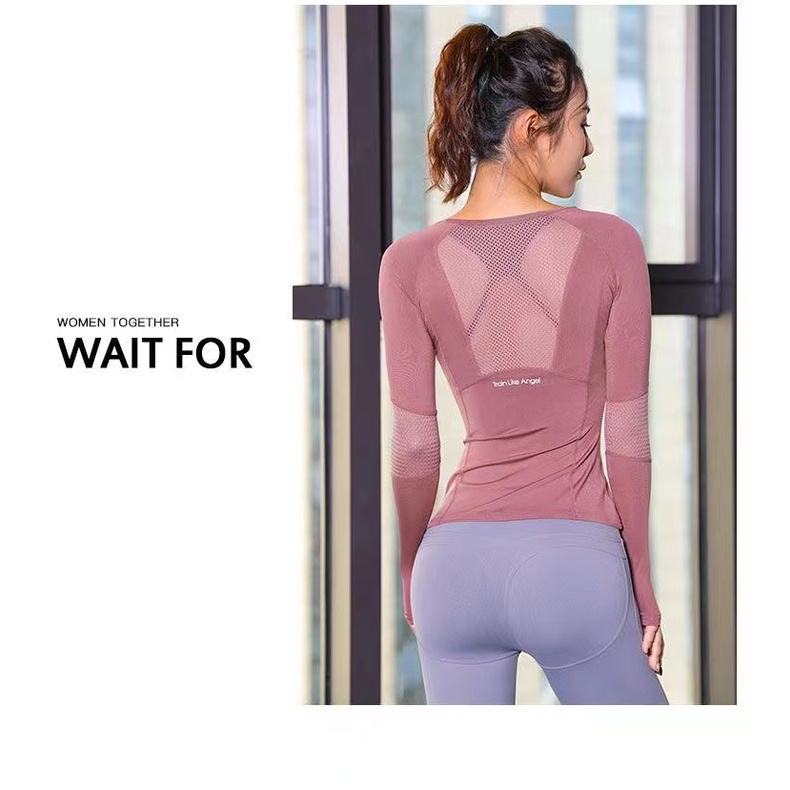 Áo Thun Yoga Tay Dài Thoáng Khí Nhanh Khô Thời Trang Mùa Thu Mới 2023