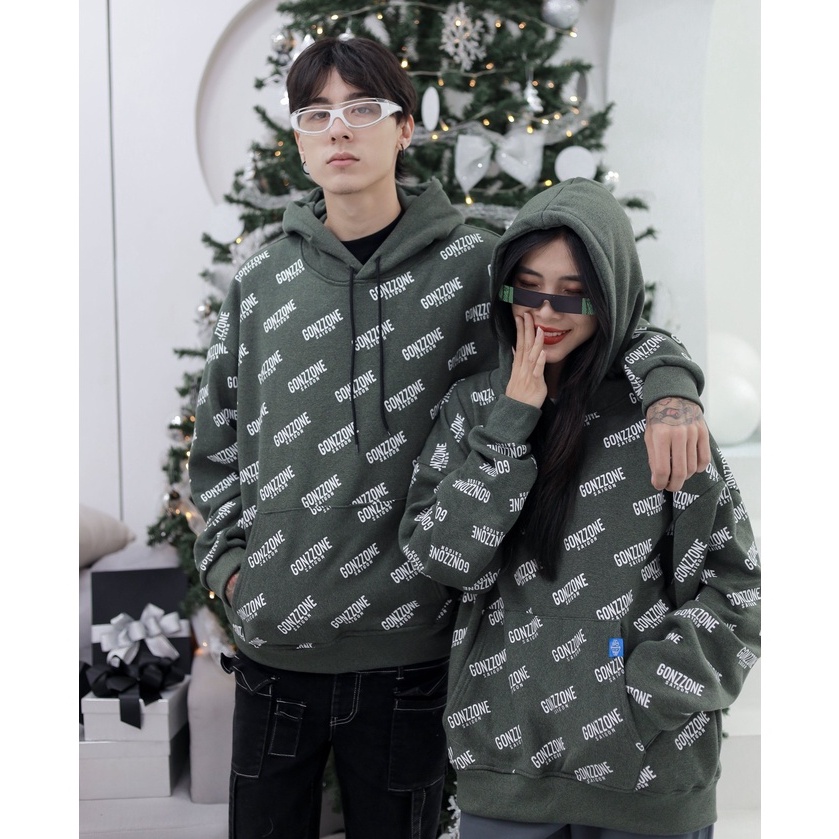 [HIPHOP] Áo Hoodies Form Rộng Nỉ Cua Mùa Đông Gonzzone - Màu Xám Rêu | BigBuy360 - bigbuy360.vn