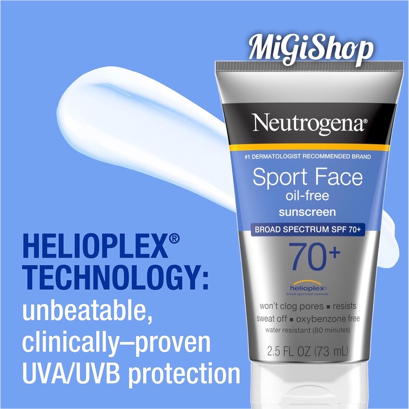 Kem Chống Nắng Thể Thao Neutrogena Sport Face Oil Free Sunscreen SPF70+ 73ml