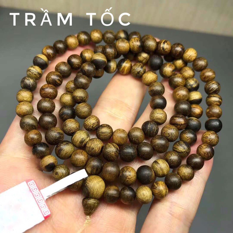 [Trầm hương 100% - Hàng loại I] Vòng tay trầm hương cao cấp 108 hạt - MH660