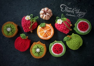 Túi đựng tỏi handmade (hình hoa quả)
