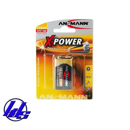 PIN VUÔNG 9V ANSMANN X-POWER E-BLOCK ALKALINE - VỈ 1 VIÊN