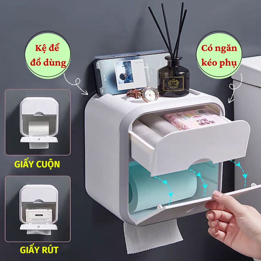 Hộp Đựng Giấy Hộp Giấy Vệ Sinh Kèm Kệ Để Đồ Dùng Điện Thoại Tiện Lợi Moda.H